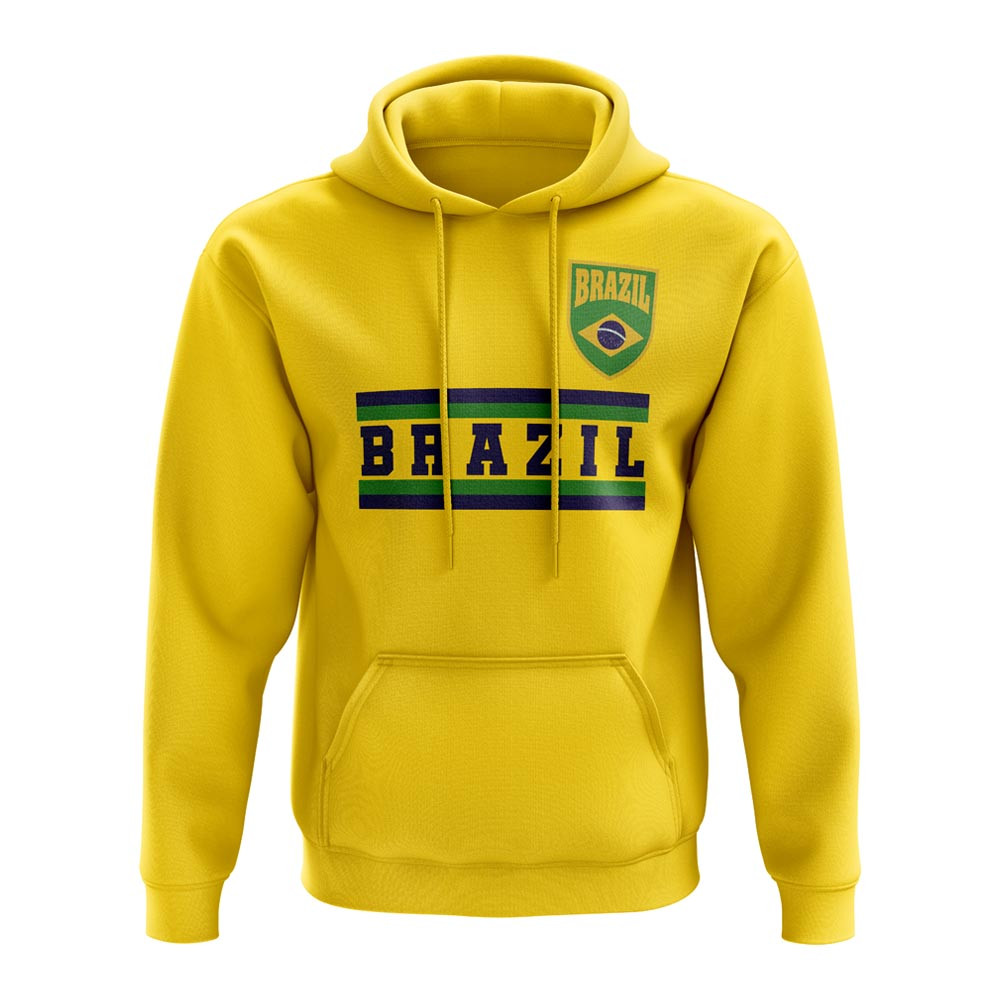 Brazil Core Football Country Hoody (Yellow) Polyester Uksoccershop Men's Yellow Small