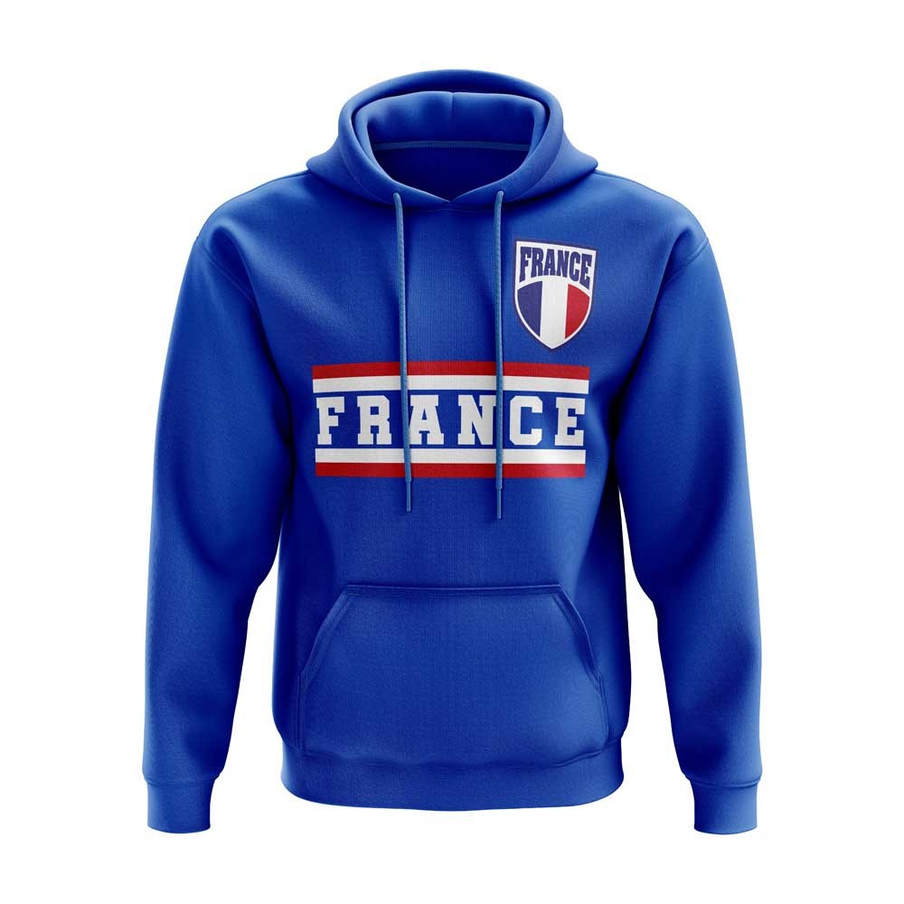 France Core Football Country Hoody (Blue) Polyester Uksoccershop Men's Blue Medium