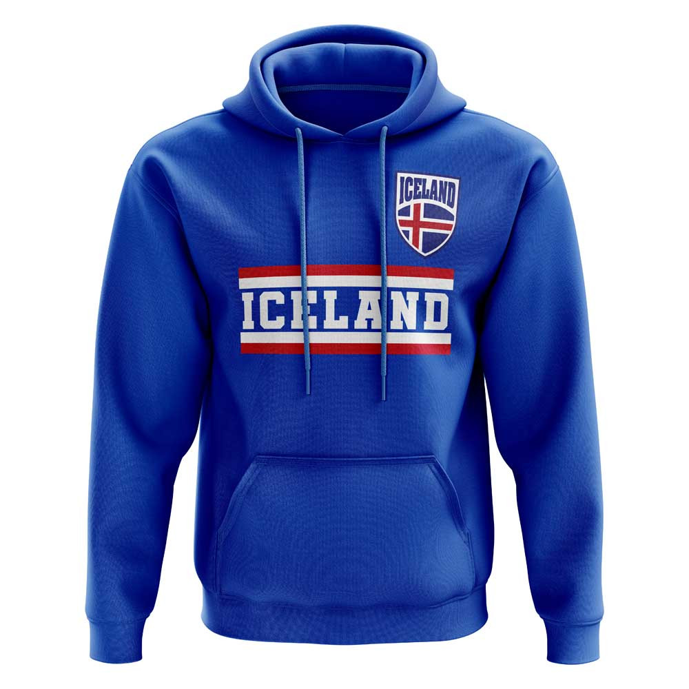 Iceland Core Football Country Hoody (Blue) Polyester Uksoccershop Men's Blue Extra Large