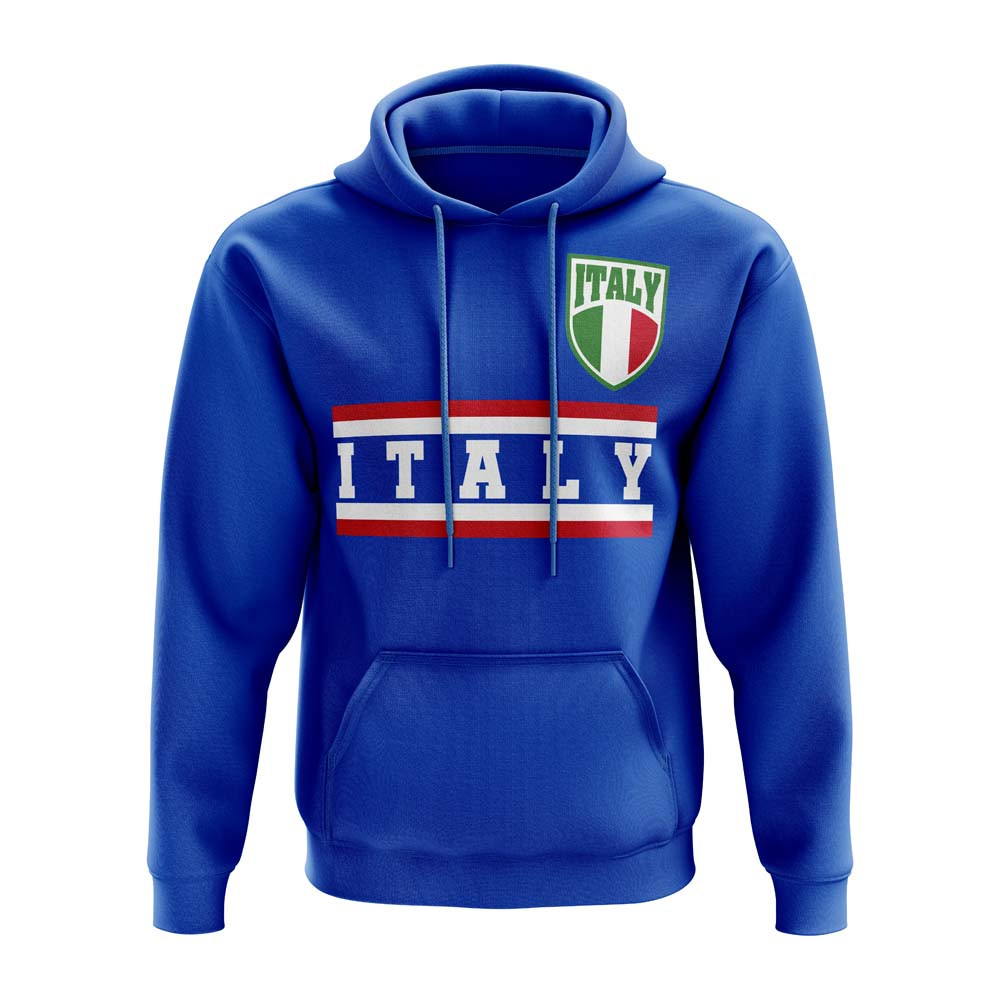 Italy Core Football Country Hoody (Blue) Polyester Uksoccershop Men's Blue Extra Large