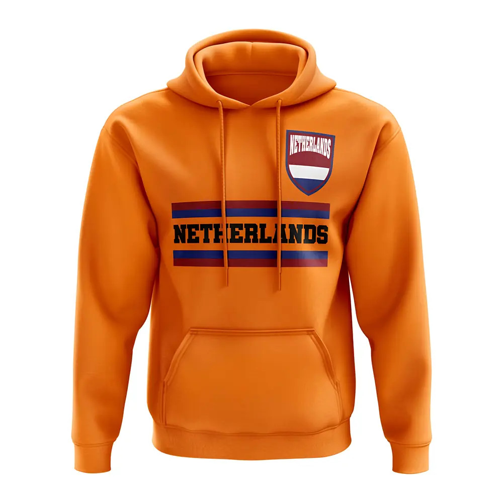 Netherlands Core Football Country Hoody (Orange) Polyester Holland Uksoccershop Men's Orange Large