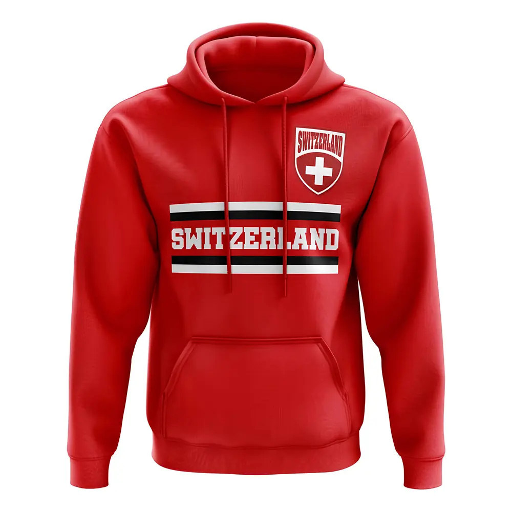 Switzerland Core Football Country Hoody (Red) Polyester Uksoccershop Men's Red Small
