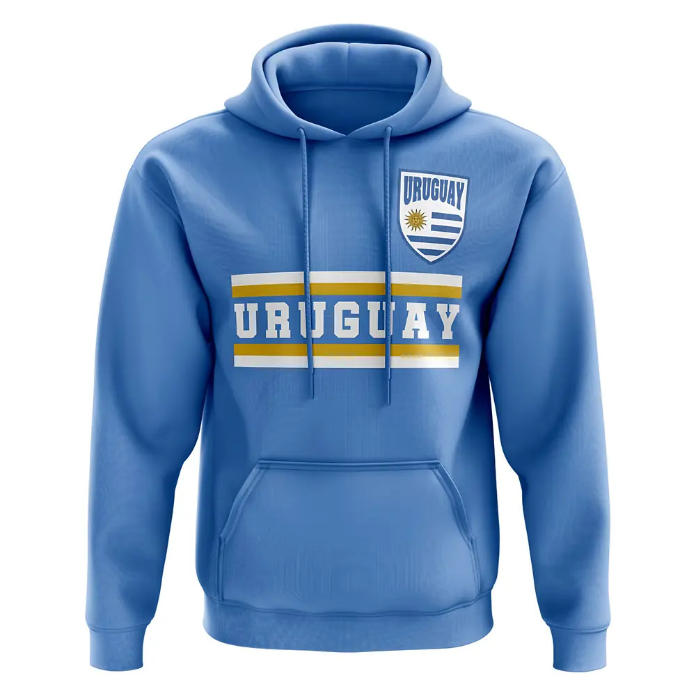 Uruguay Core Football Country Hoody (Sky) Polyester Uksoccershop Men's Sky Blue Small