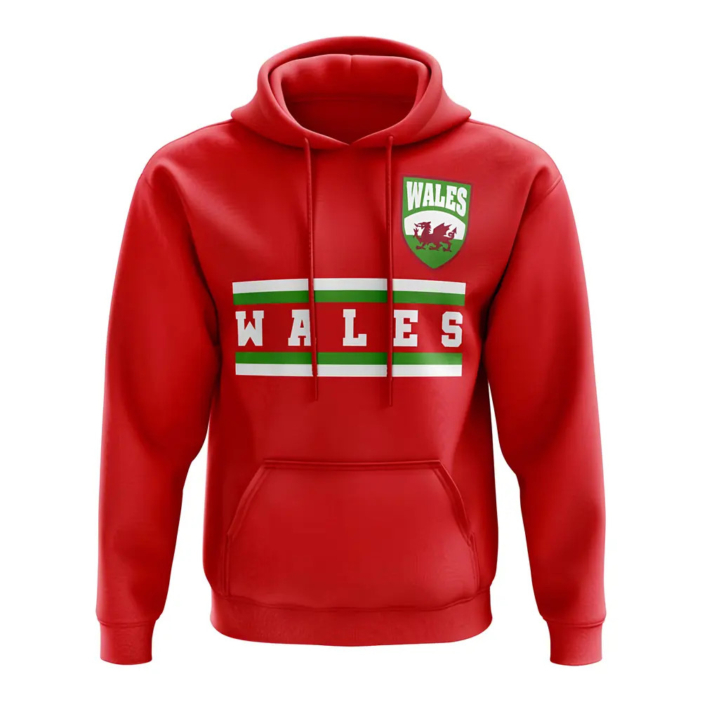 Wales Core Football Country Hoody (Red) Polyester Uksoccershop Men's Red Small