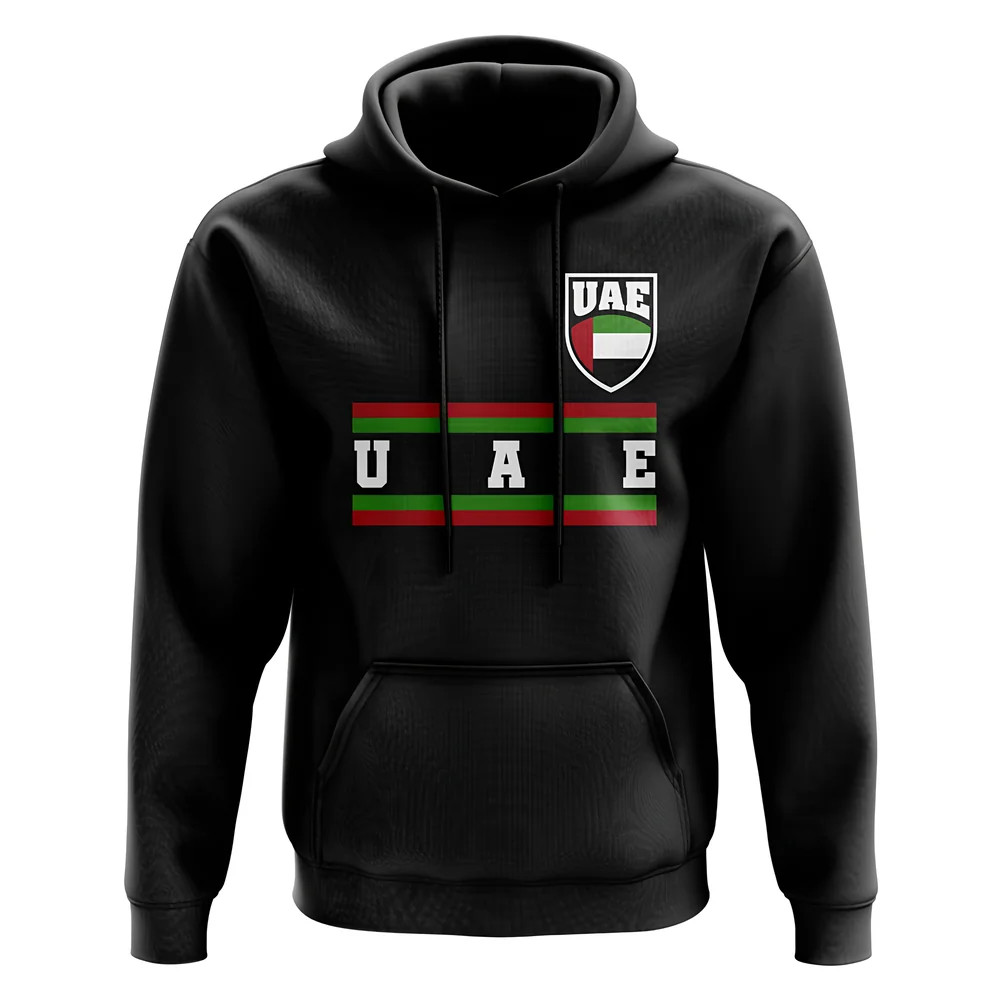 Uae Core Football Country Hoody (Black) Polyester United Arab Emirates Uksoccershop Men's Black Xxl