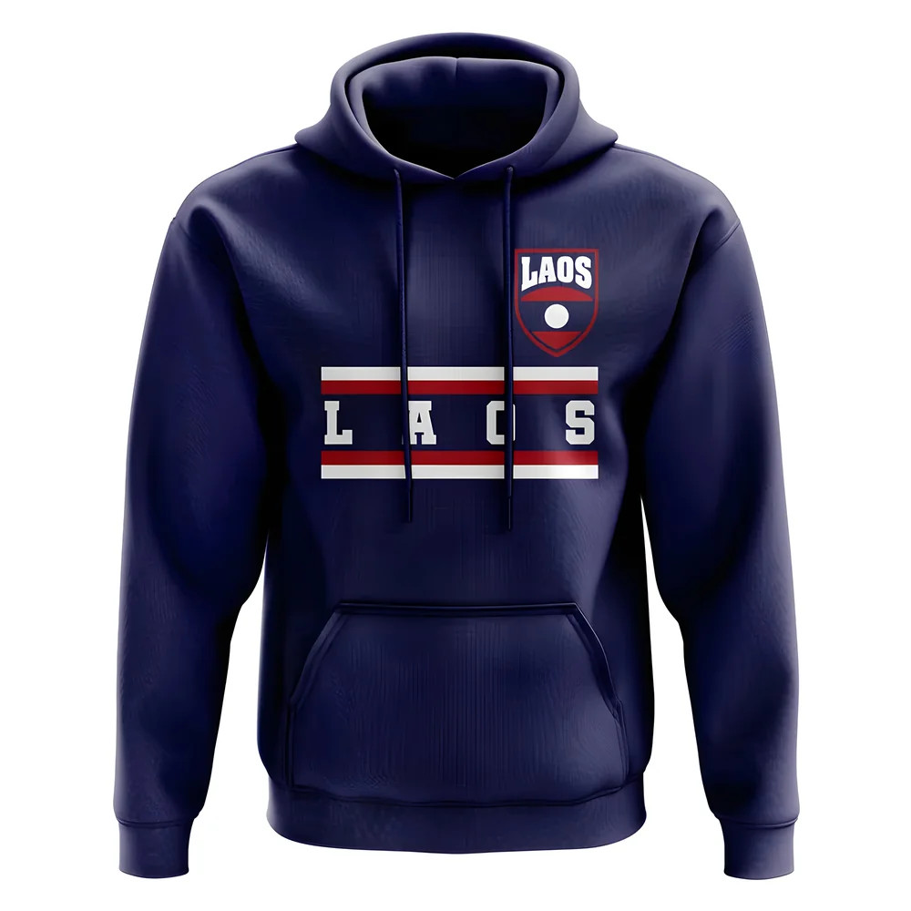 Laos Core Football Country Hoody (Navy) Polyester Uksoccershop Men's Navy Small