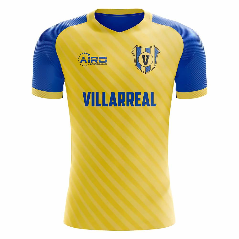 '25-'26 Villarreal Home Concept Football Shirt Polyester David Villa Made By: Airo Sportswear Men's Yellow 4XL