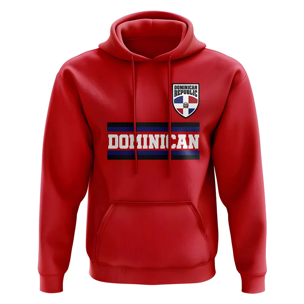 Dominican Republic Core Football Country Hoody (Red) Polyester Uksoccershop Men's Red Large