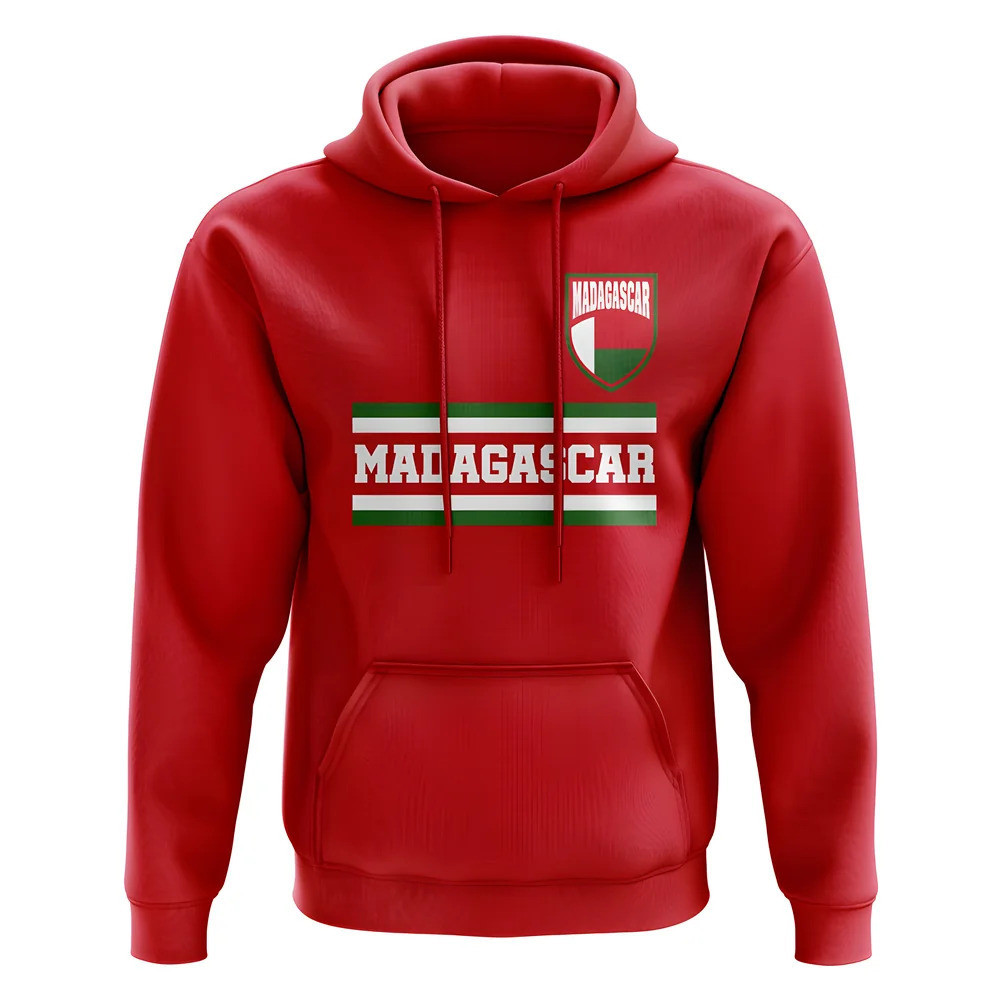 Madagascar Core Football Country Hoody (Red) Polyester Uksoccershop Men's Red Xxl