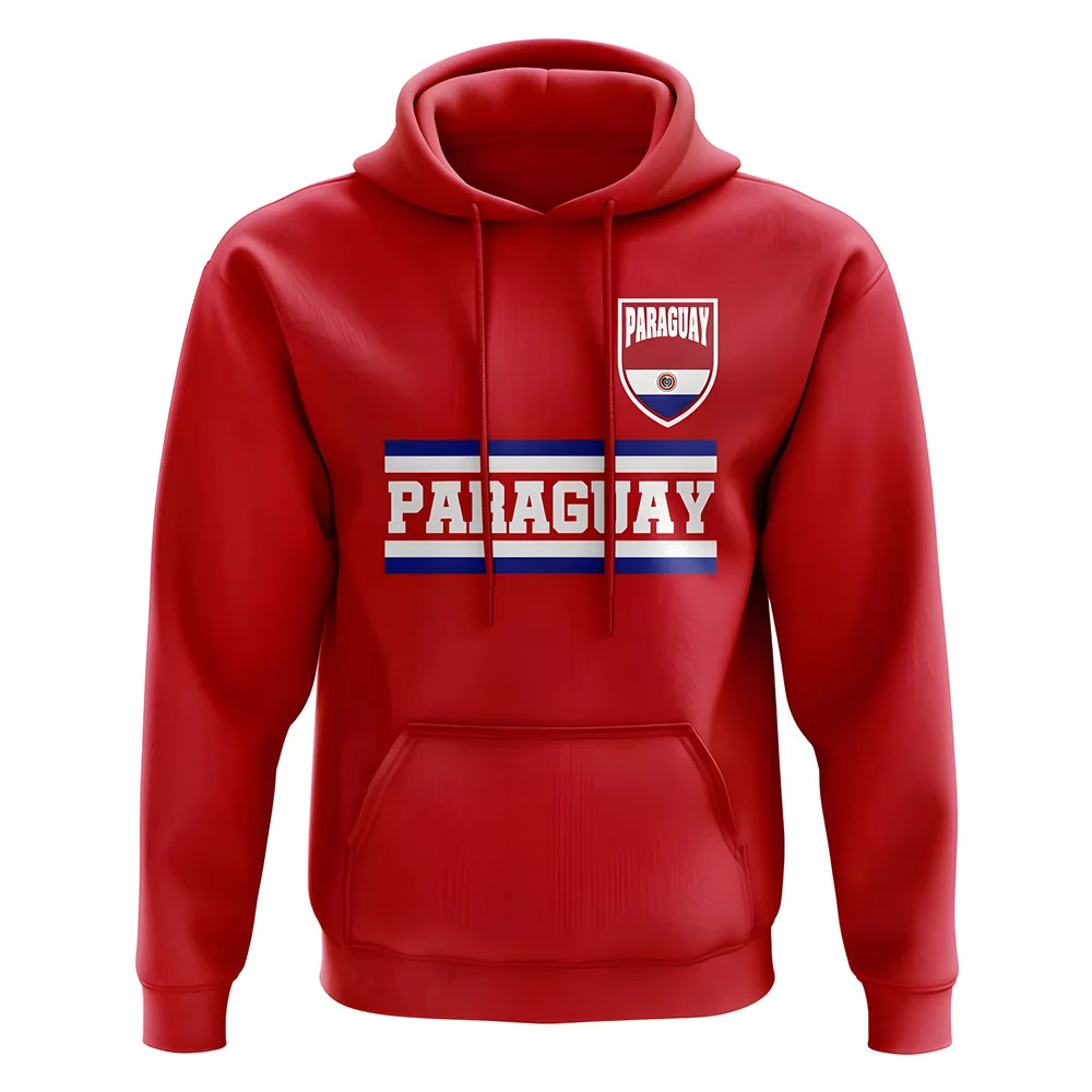 Paraguay Core Football Country Hoody (Red) Polyester Uksoccershop Men's Red Extra Large