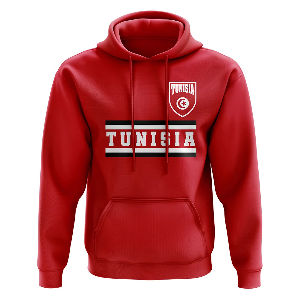 Tunisia Core Football Country Hoody (Red) Polyester Uksoccershop Men's Red Extra Large