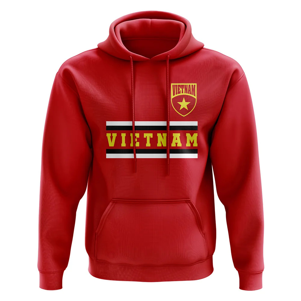Vietnam Core Football Country Hoody (Red) Polyester Uksoccershop Men's Red Extra Large