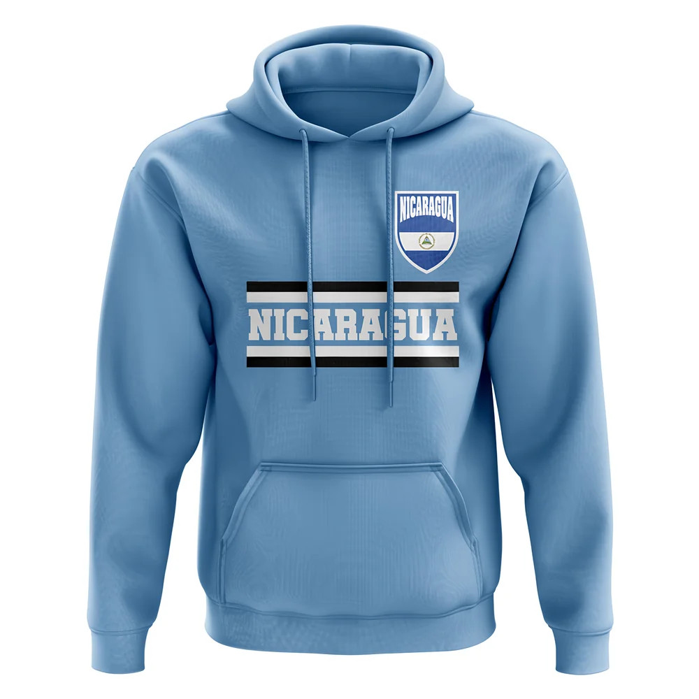 Nicaragua Core Football Country Hoody (Sky) Polyester Uksoccershop Men's Sky Blue Xxl