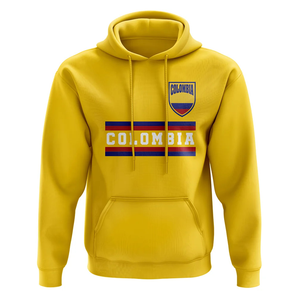 Colombia Core Football Country Hoody (Yellow) Polyester Uksoccershop Men's Yellow Small