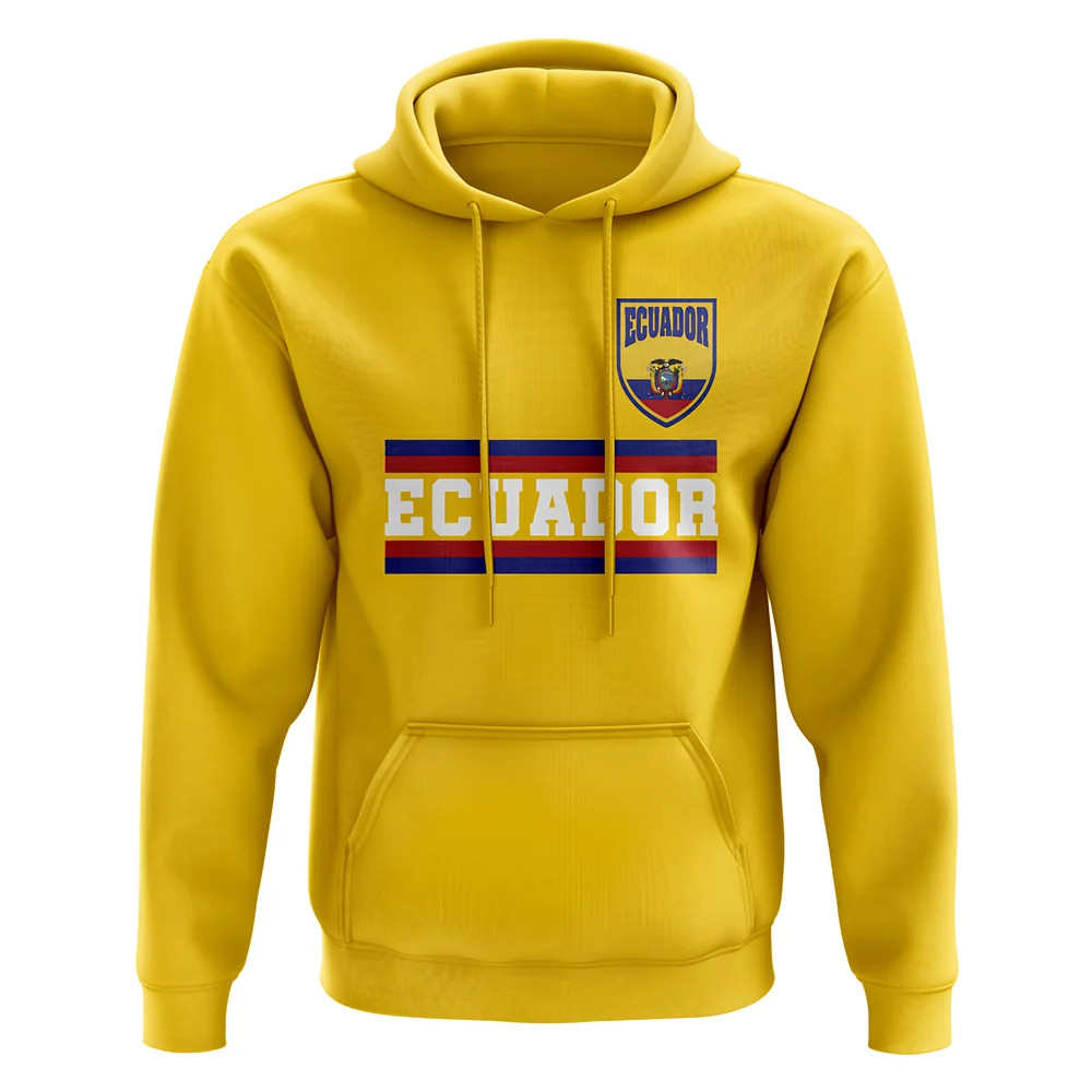 Ecuador Core Football Country Hoody (Yellow) Polyester Uksoccershop Men's Yellow Extra Small