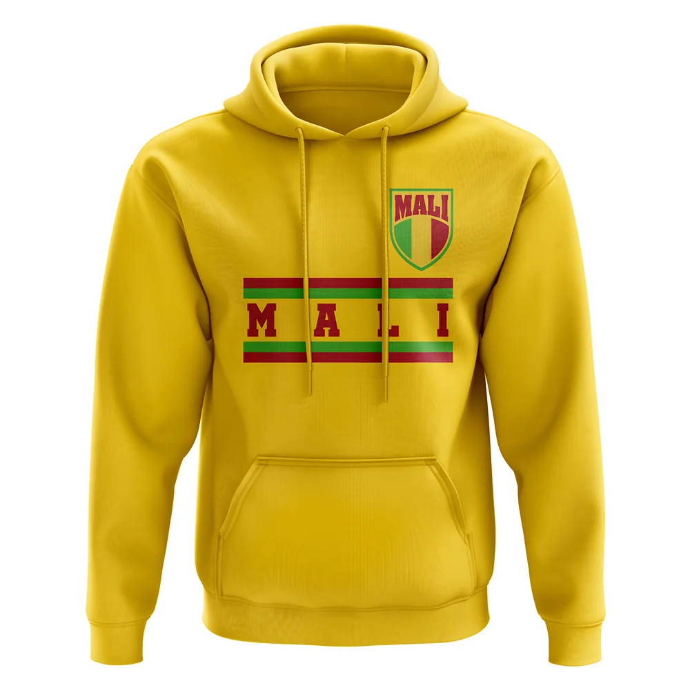 Mali Core Football Country Hoody (Yellow) Polyester Uksoccershop Men's Yellow Medium