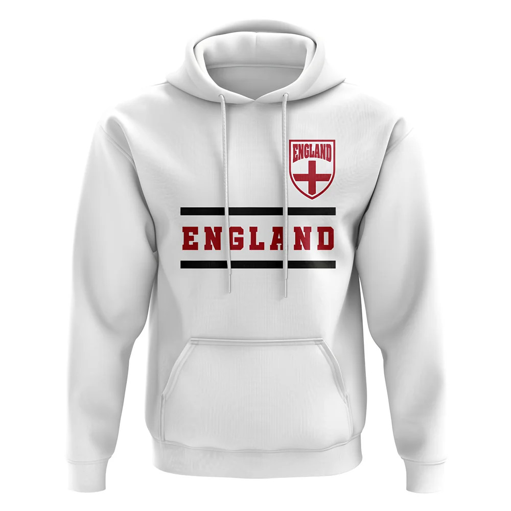 England Core Football Country Hoody (White) Polyester Uksoccershop Men's White Extra Small