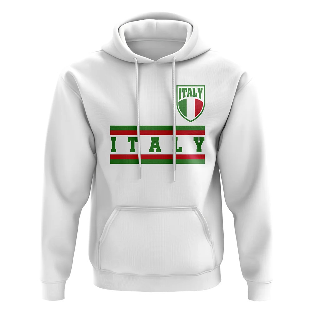 Italy Core Football Country Hoody (White) Polyester Uksoccershop Men's White Extra Large