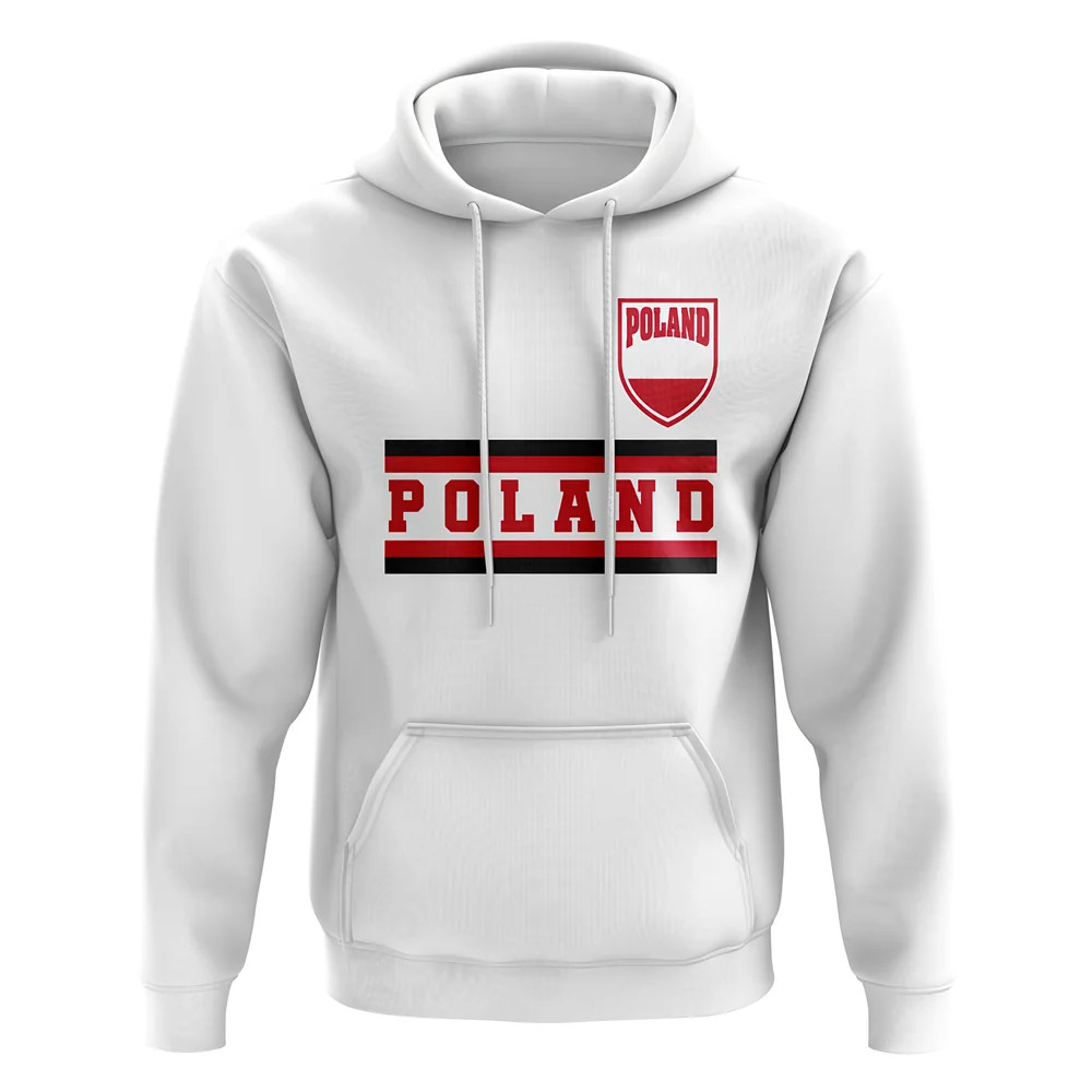 Poland Core Football Country Hoody (White) Polyester Uksoccershop Men's White Large
