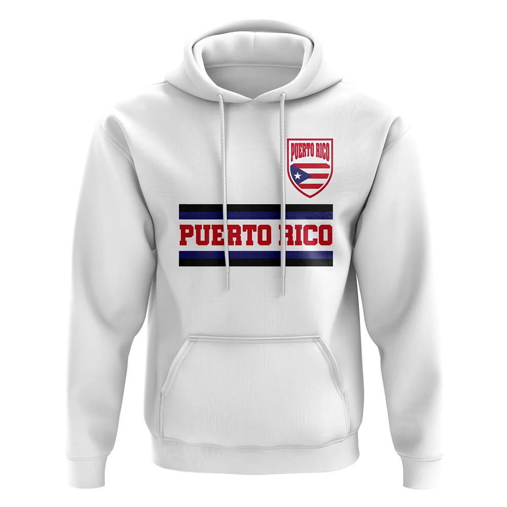 Puerto Rico Core Football Country Hoody (White) Polyester Uksoccershop Men's White Xxl