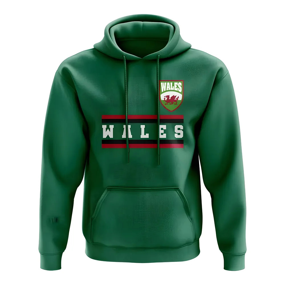 Wales Core Football Country Hoody (Green) Polyester Uksoccershop Men's Green Small