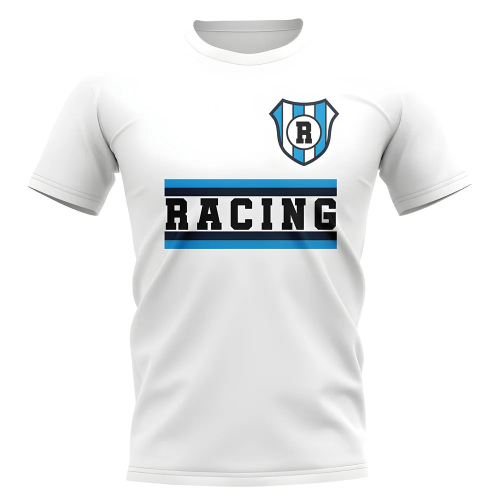 Racing Club Core Football Club T-Shirt (Royal) Polyester Uksoccershop Men's White Small