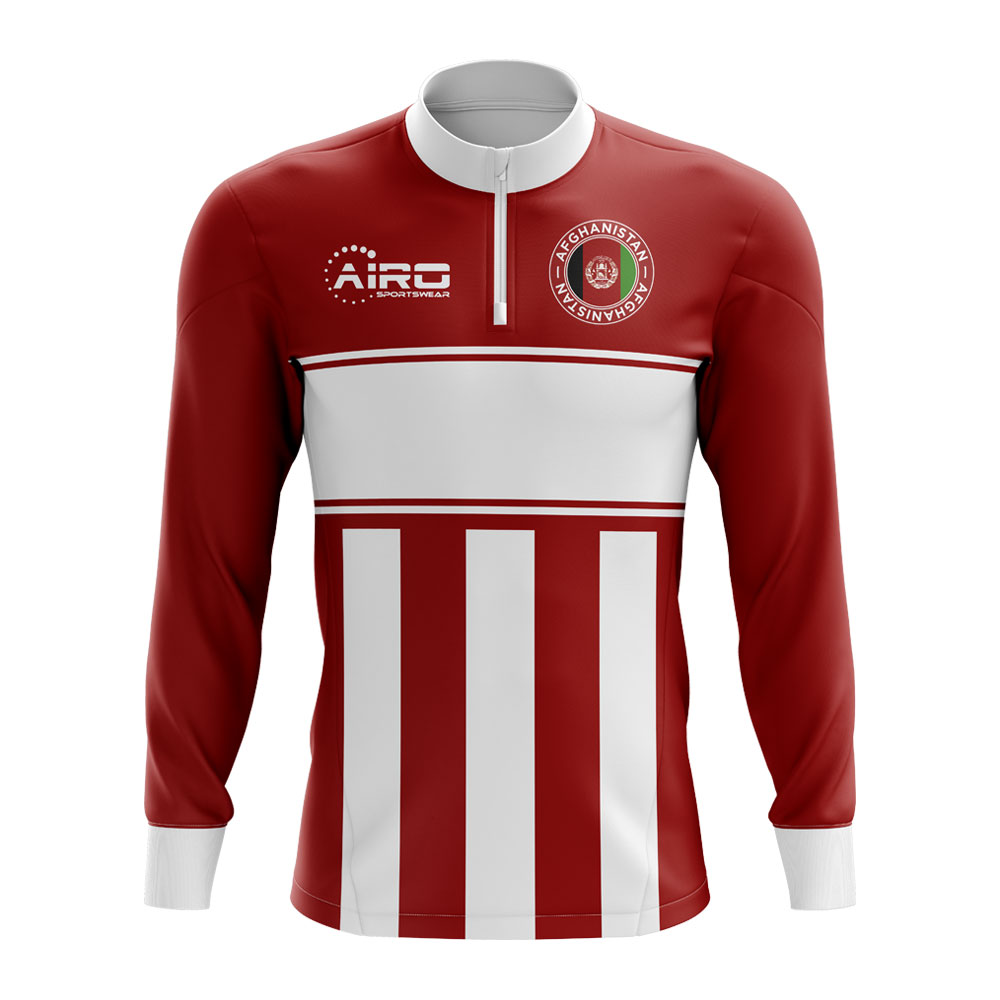Click to view product details and reviews for Afghanistan Concept Football Half Zip Midlayer Top Red White.