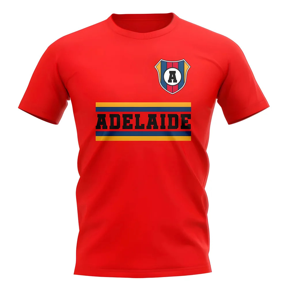 Adelaide United Core Football Club T-Shirt (Red) Polyester Uksoccershop Men's Red Large
