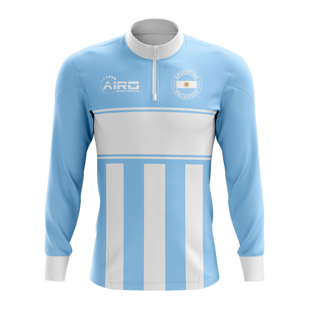 Click to view product details and reviews for Argentina Concept Football Half Zip Midlayer Top Sky Blue White.