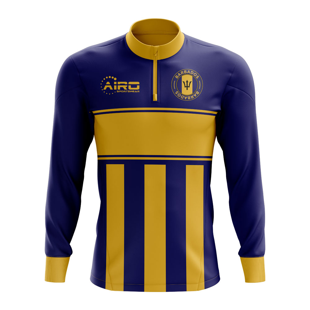 Click to view product details and reviews for Barbados Concept Football Half Zip Midlayer Top Blue Yellow.