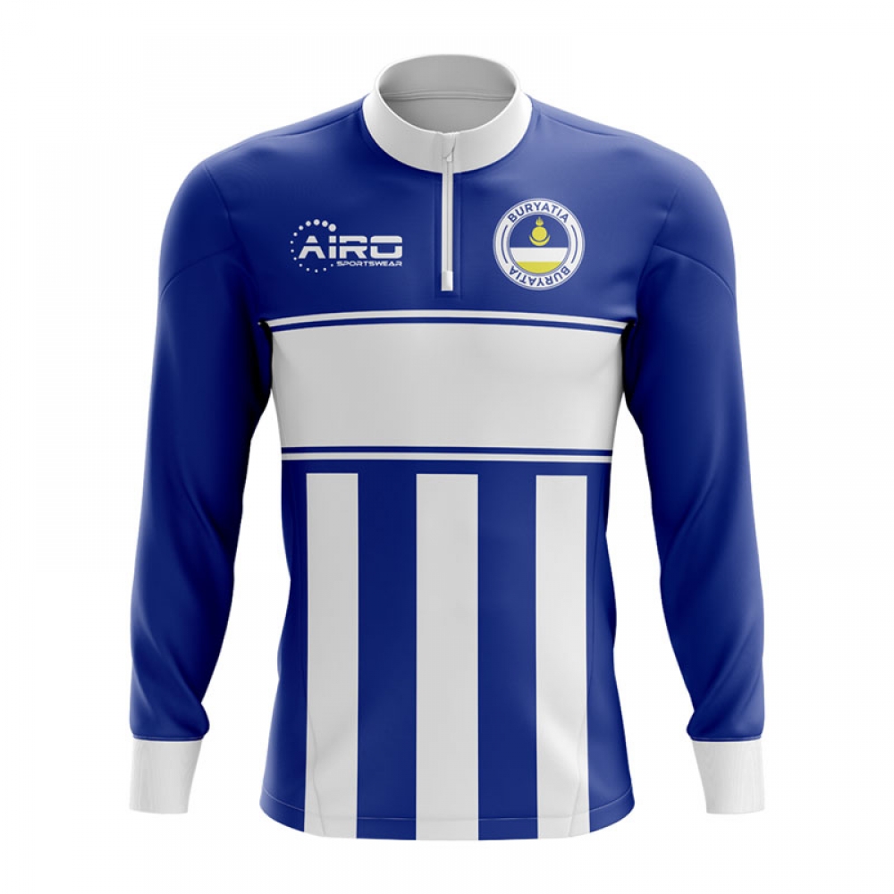 Click to view product details and reviews for Buryatia Concept Football Half Zip Midlayer Top Blue White.