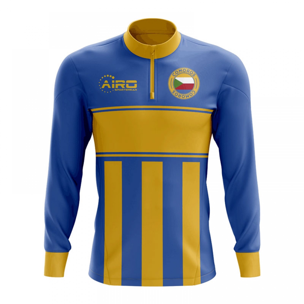 Click to view product details and reviews for Comoros Concept Football Half Zip Midlayer Top Blue Yellow.