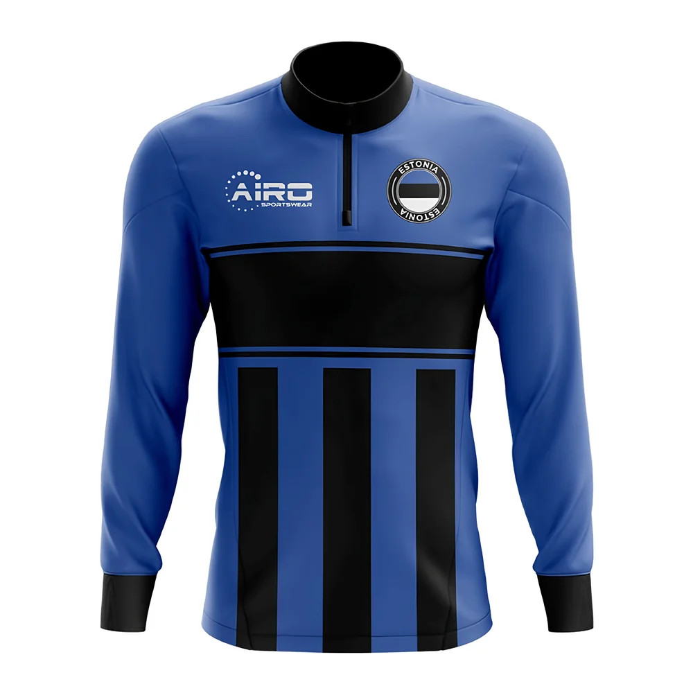 Click to view product details and reviews for Estonia Concept Football Half Zip Midlayer Top Blue Black.