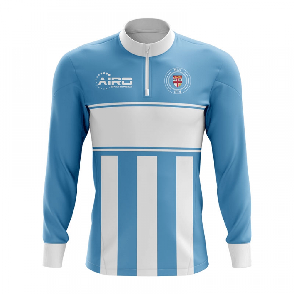 Click to view product details and reviews for Fiji Concept Football Half Zip Midlayer Top Sky Blue White.