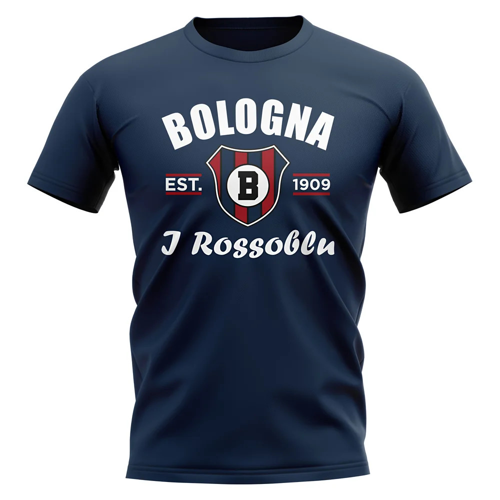 Click to view product details and reviews for Bologna Established Football T Shirt Navy.