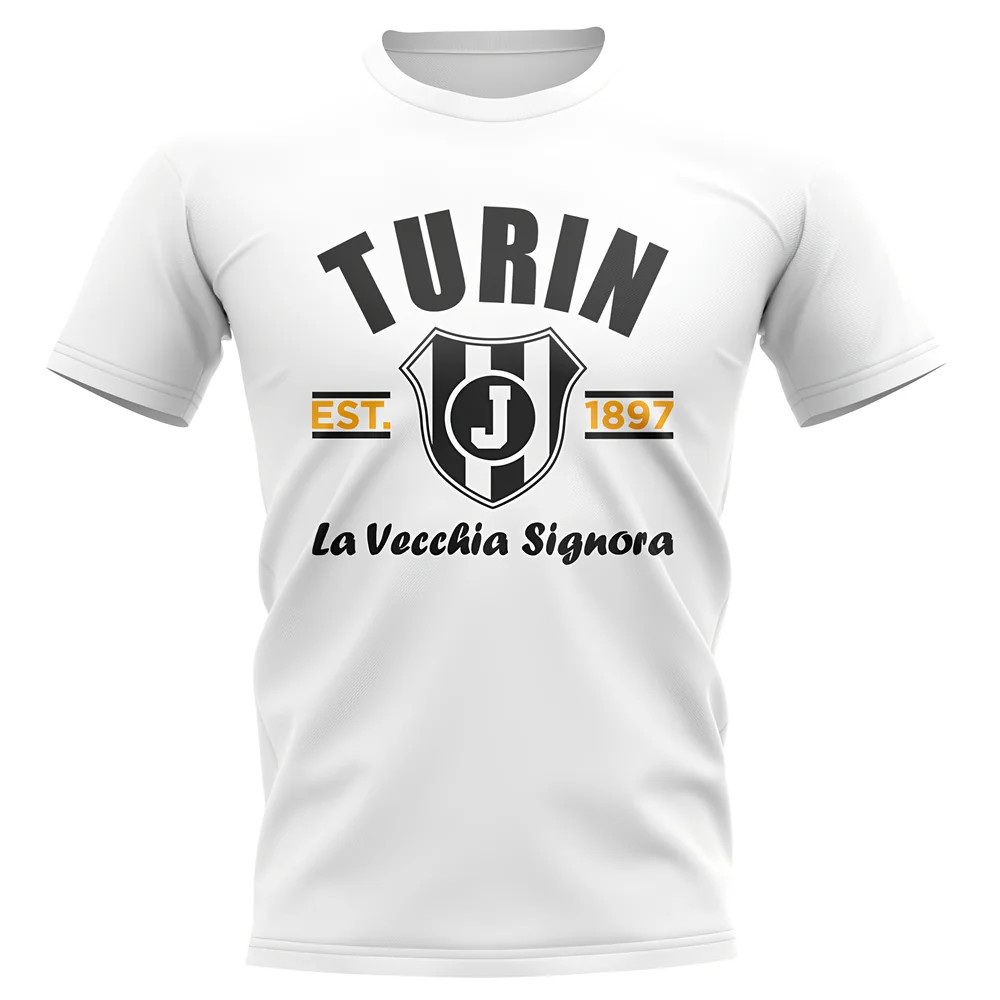 Juventus Established Football T-Shirt (White) Polyester Uksoccershop Men's White Xxl