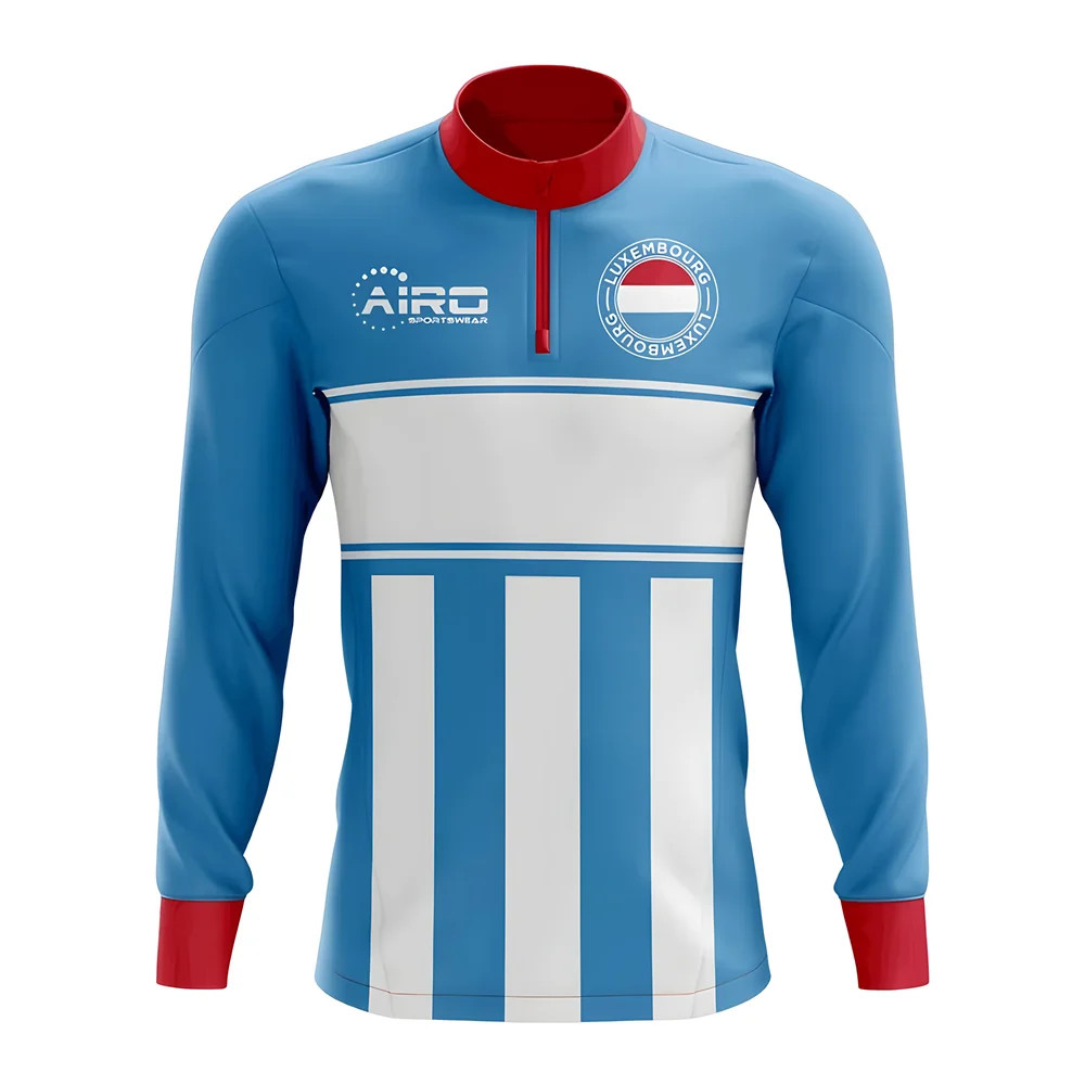 Luxembourg Concept Football Half Zip Midlayer Top (-Red) Polyester Made By: Airo Sportswear Men's Sky Blue 4XL