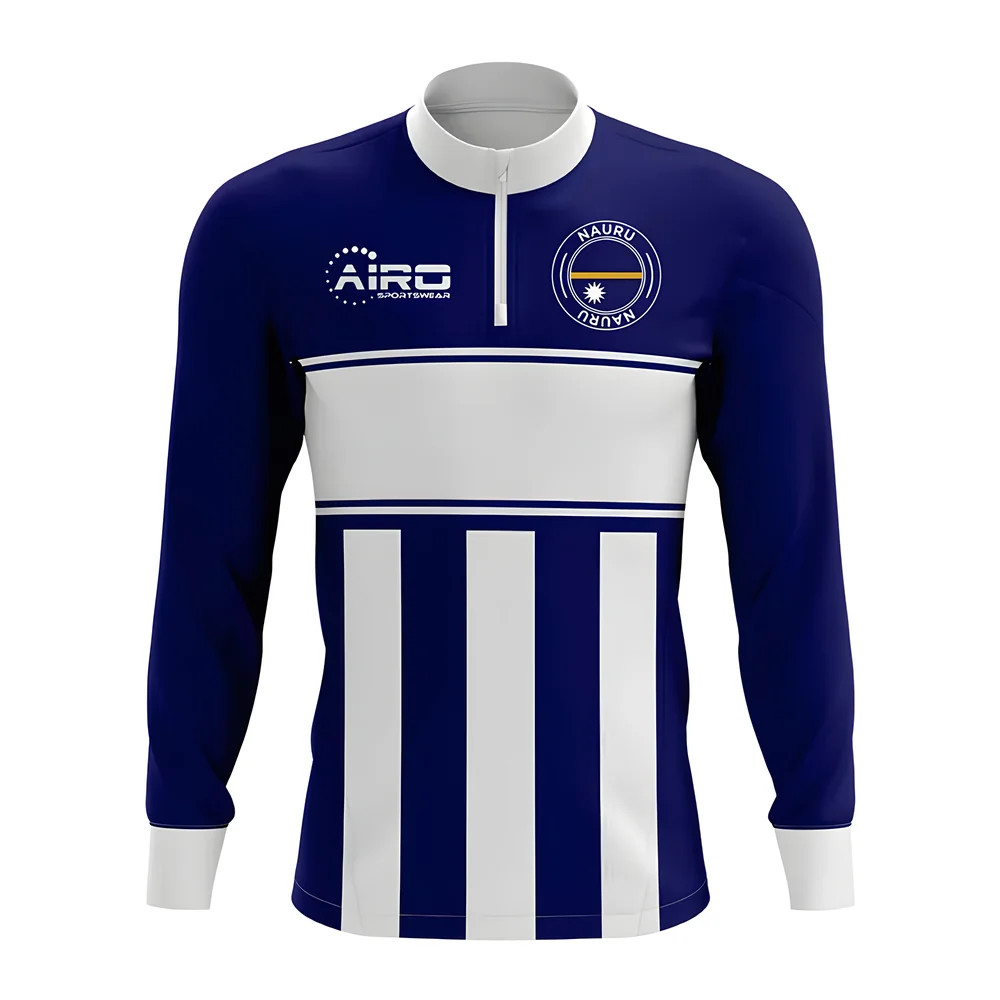 Nauru Concept Football Half Zip Midlayer Top (-White) Polyester Psg Made By: Airo Sportswear Men's Navy 5XL
