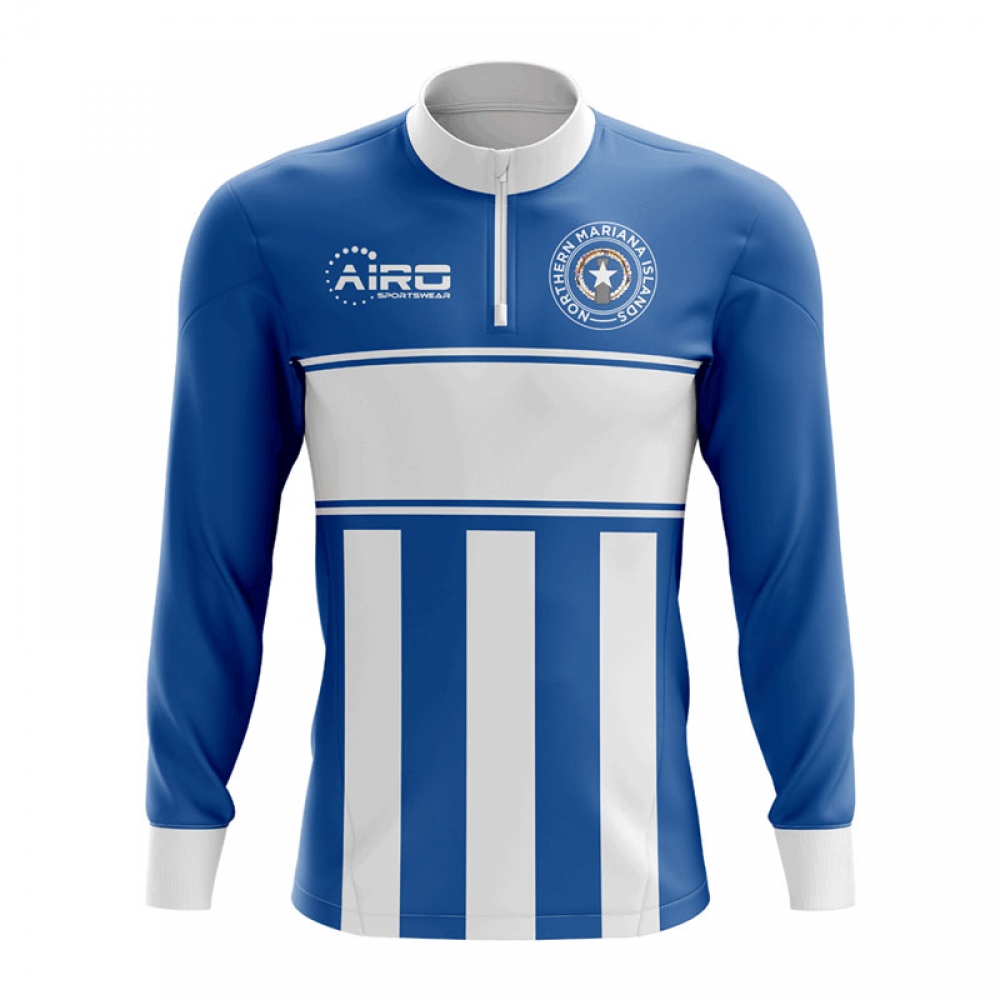 Click to view product details and reviews for Northern Mariana Islands Concept Football Half Zip Midlayer Top Blue White.