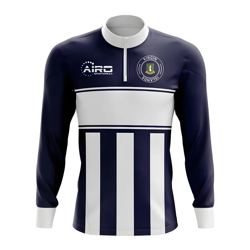 Click to view product details and reviews for Virgin Islands Concept Football Half Zip Midlayer Top Navy White.
