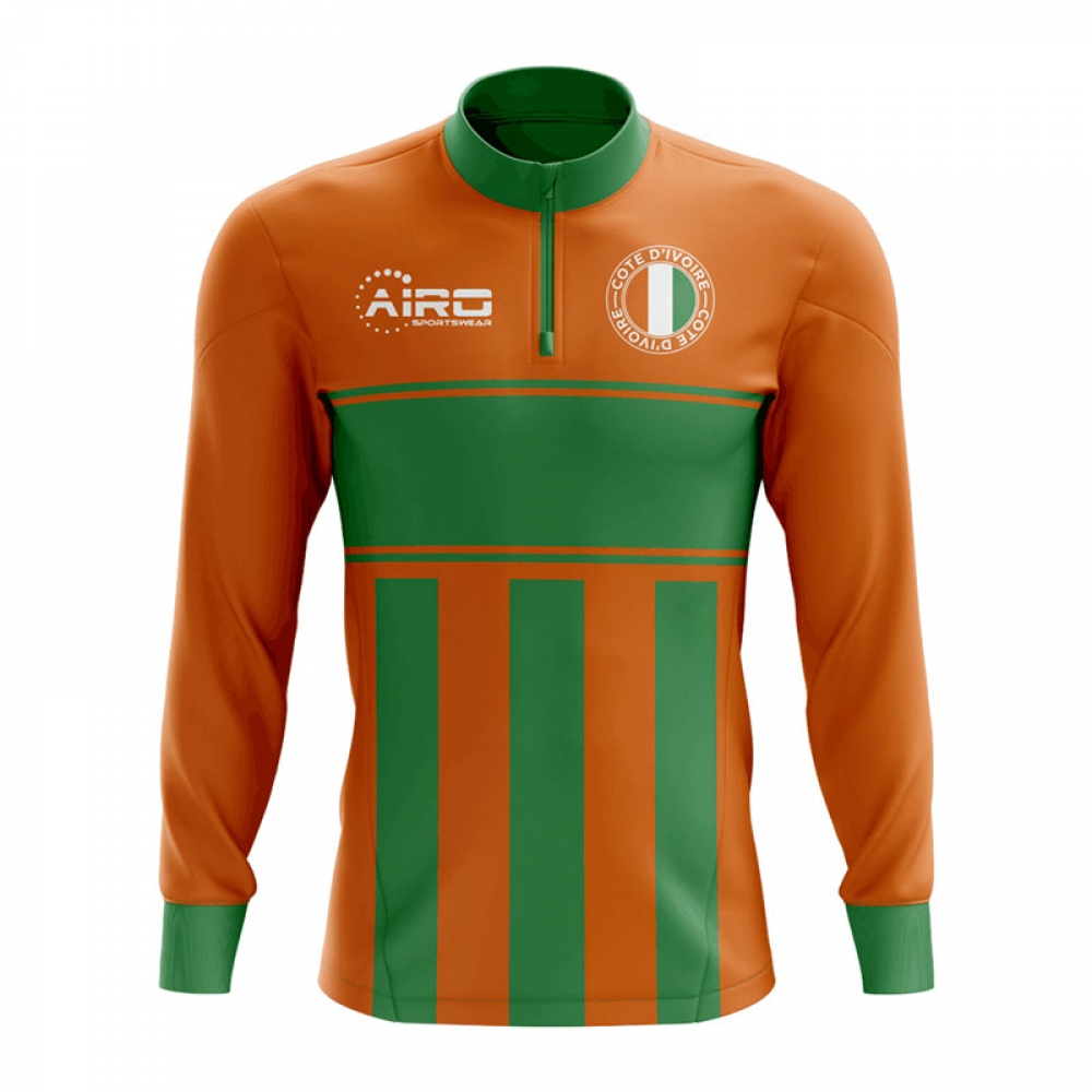 Click to view product details and reviews for Cote Divoire Concept Football Half Zip Midlayer Top Orange Green.
