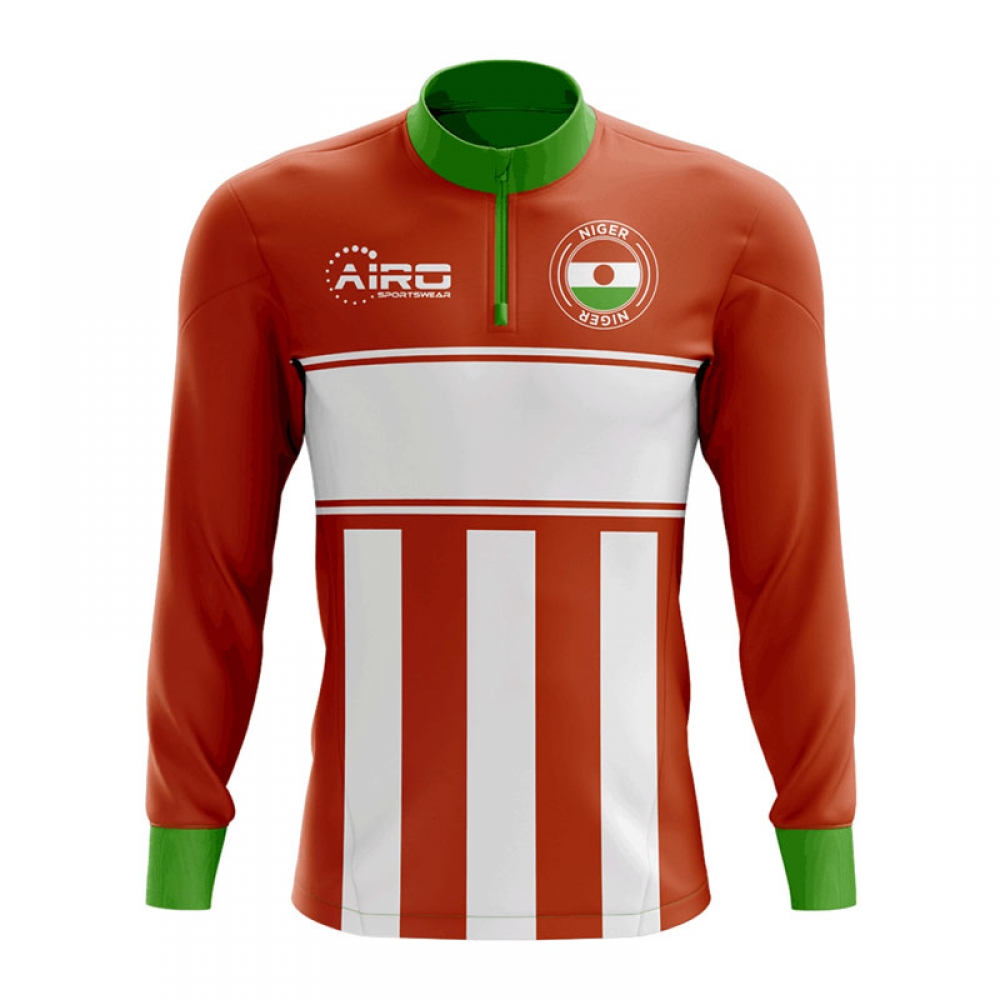 Click to view product details and reviews for Niger Concept Football Half Zip Midlayer Top Orange White.