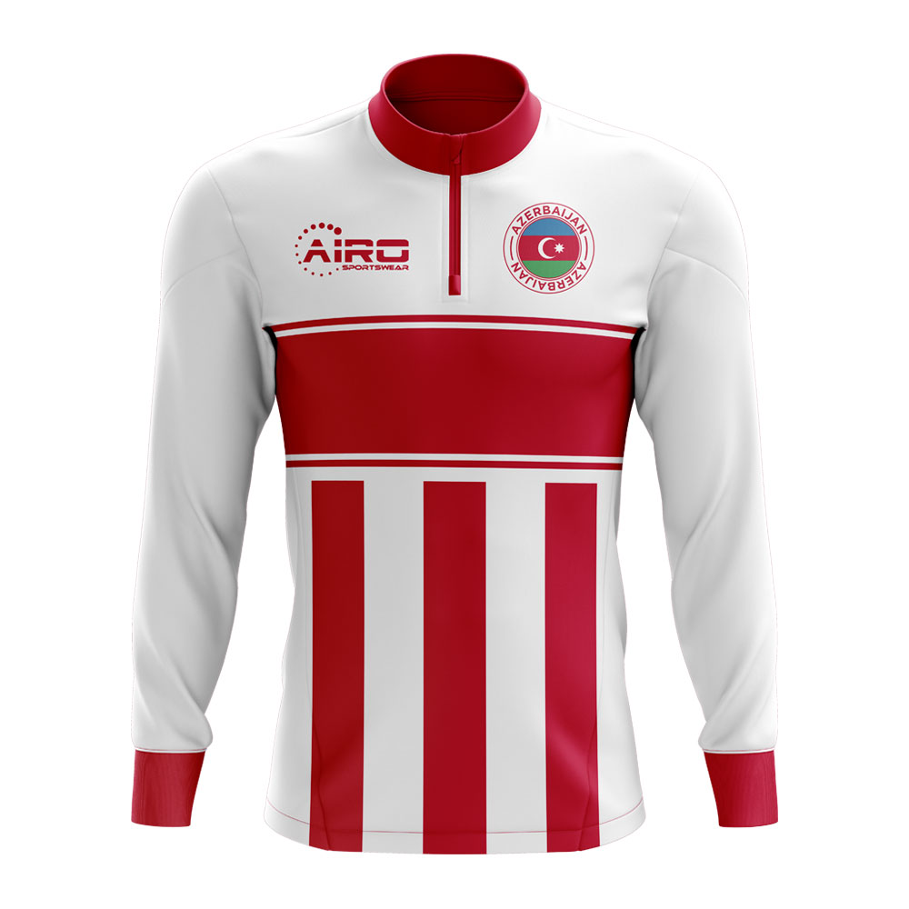 Click to view product details and reviews for Azerbaijan Concept Football Half Zip Midlayer Top White Red.