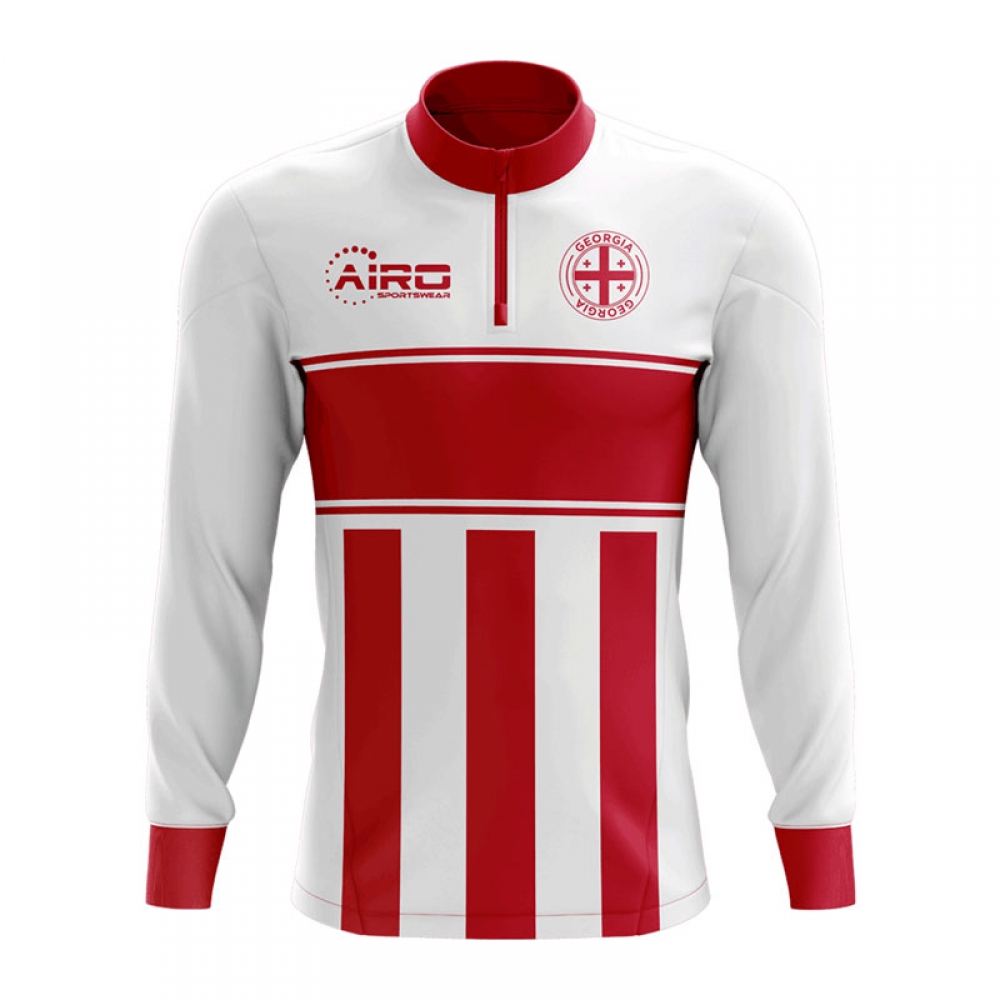 Click to view product details and reviews for Georgia Concept Football Half Zip Midlayer Top White Red.