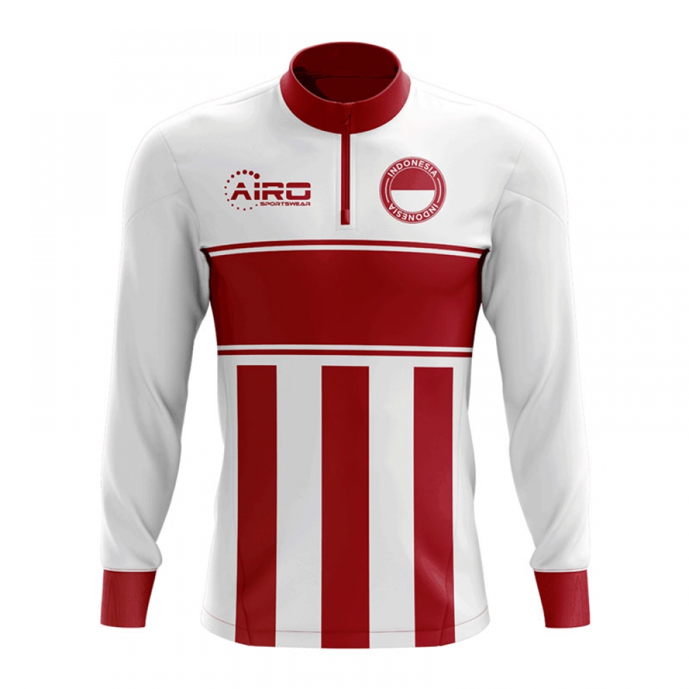 Click to view product details and reviews for Indonesia Concept Football Half Zip Midlayer Top White Red.