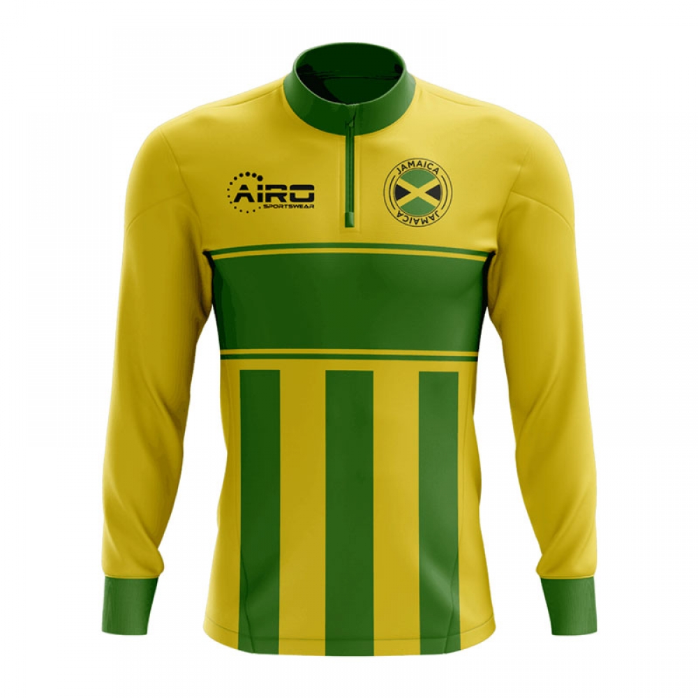 Click to view product details and reviews for Jamaica Concept Football Half Zip Midlayer Top Yellow Green.