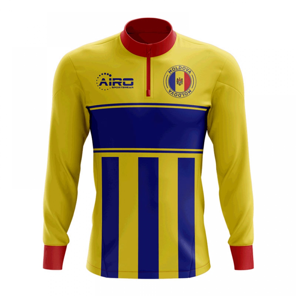 Click to view product details and reviews for Moldova Concept Football Half Zip Midlayer Top Yellow Blue.