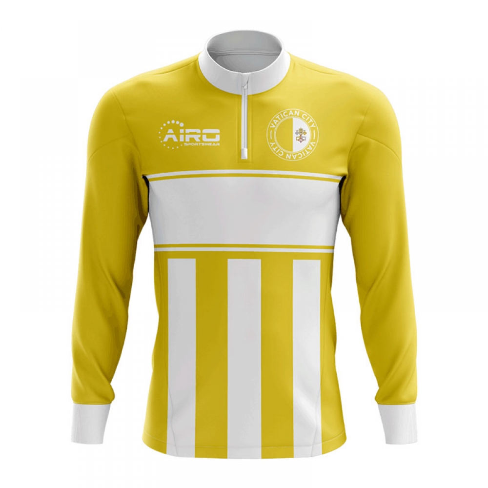 Click to view product details and reviews for Vatican City Concept Football Half Zip Midlayer Top Yellow White.