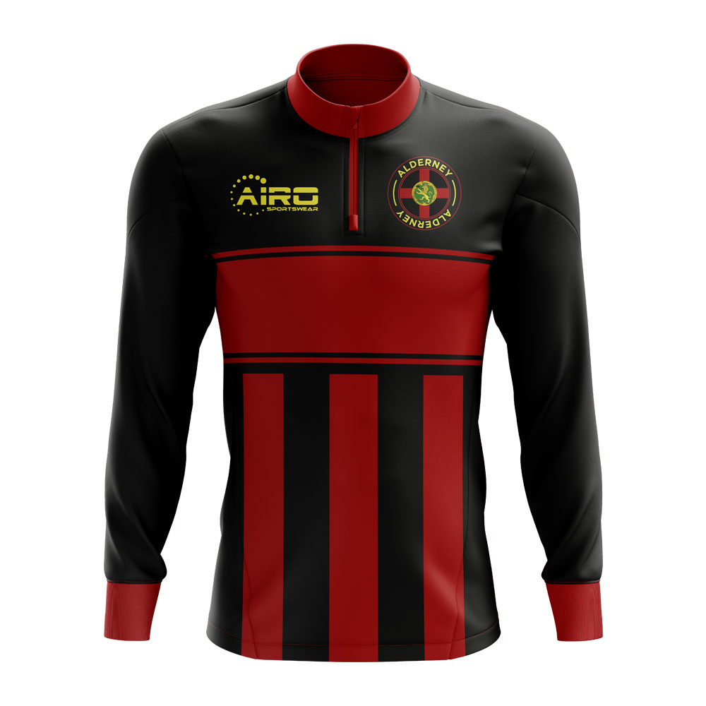 Click to view product details and reviews for Alderney Concept Football Half Zip Midlayer Top Black Red.