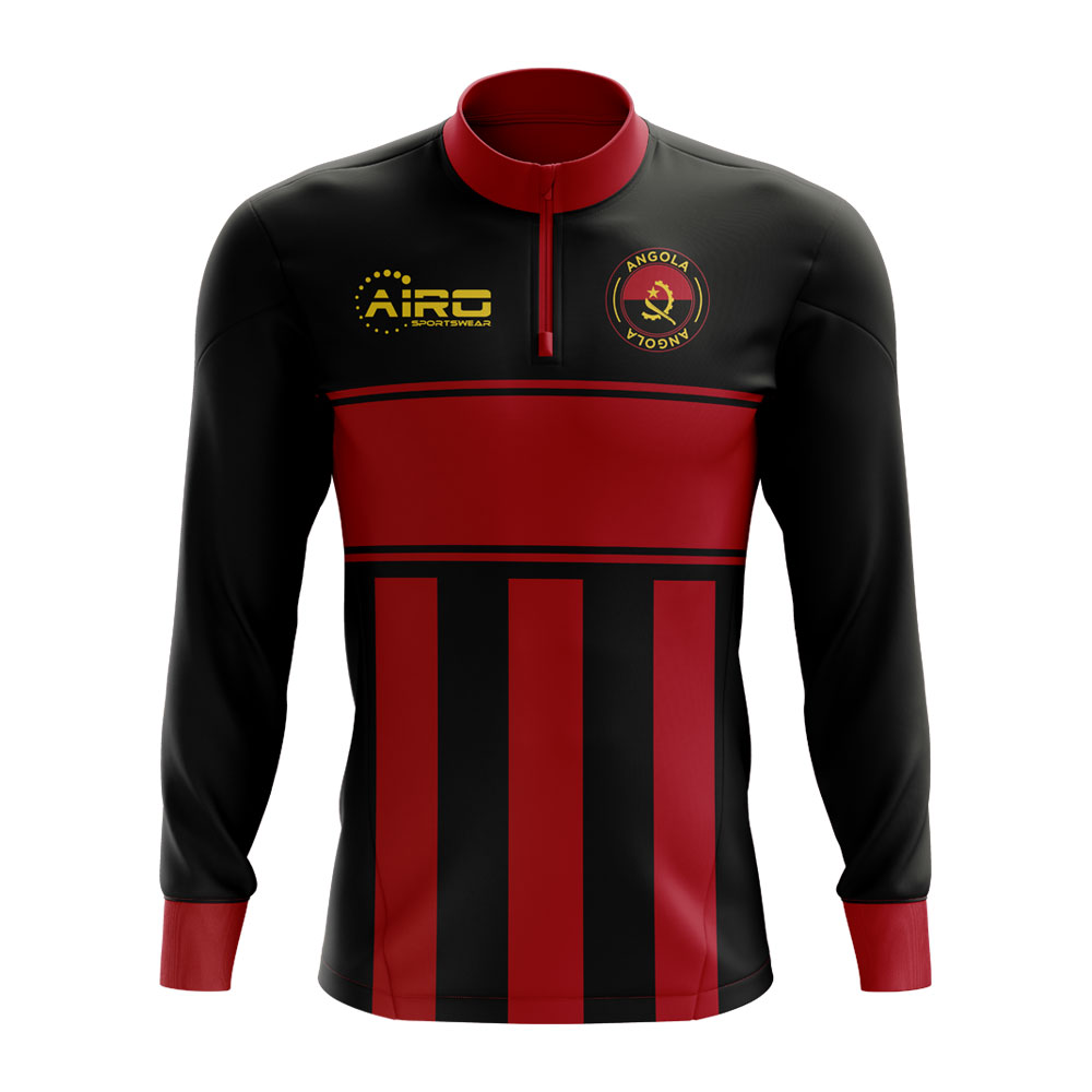 Click to view product details and reviews for Angola Concept Football Half Zip Midlayer Top Black Red.